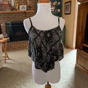 Black bandana crop tank